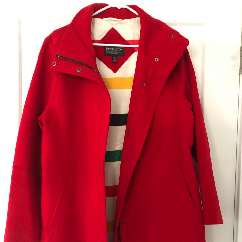 Beautiful brand-New red wool Pendleton pea coat!